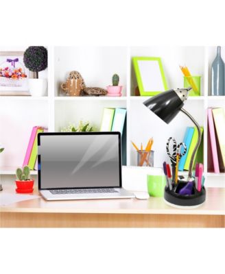 Limelight's Flossy Organizer Desk Lamp with Charging Outlet Lazy Susan Base