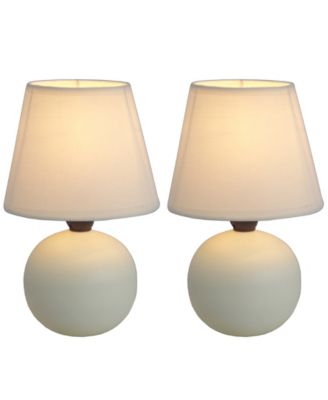 Simple Designs Mini Ceramic Globe Table Lamp 2 Pack Set