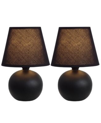 Simple Designs Mini Ceramic Globe Table Lamp 2 Pack Set