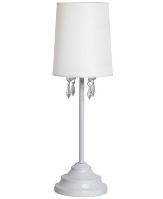 Simple Designs 		Table Lamp with Fabric Shade and Hanging Acrylic Beads