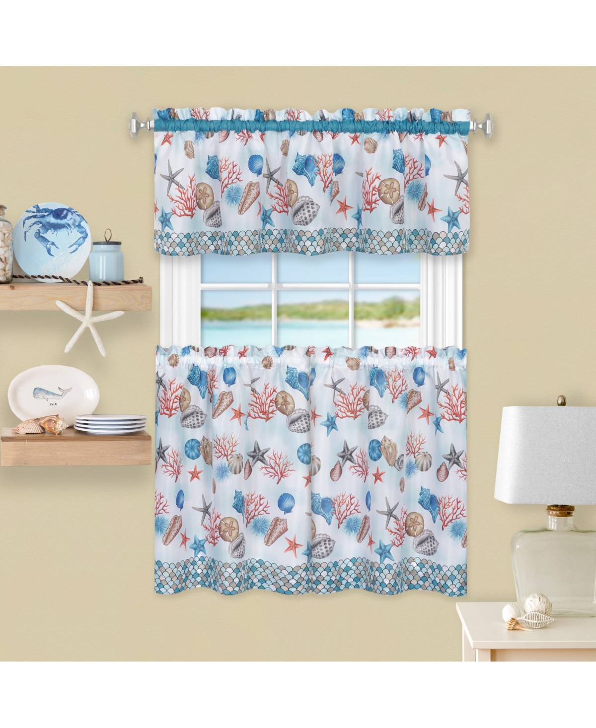Achim Coastal Tier & Valance Set, 58" x 36"