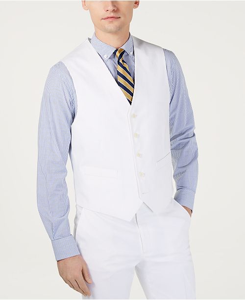 Tommy Hilfiger Men S Modern Fit Thflex Stretch Solid White Suit Vest Reviews Suits Tuxedos Men Macy S