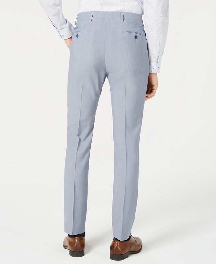 DKNY Men's Modern-Fit Light Blue Sharkskin Suit Pants - Macy's