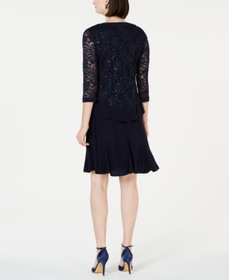 R & M Richards Lace & Sequin Jacket & Dress - Macy's