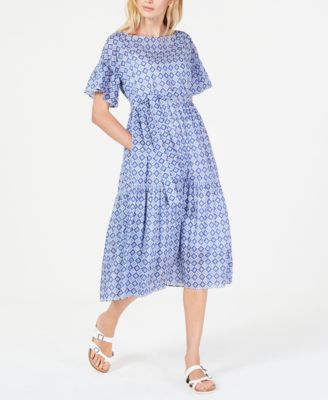 Weekend Max Mara - Adorno Printed Cotton Tiered Dress