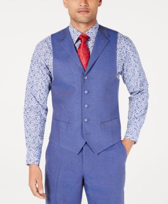 Sean John - Men's Classic-Fit Blue Textured Suit Vest