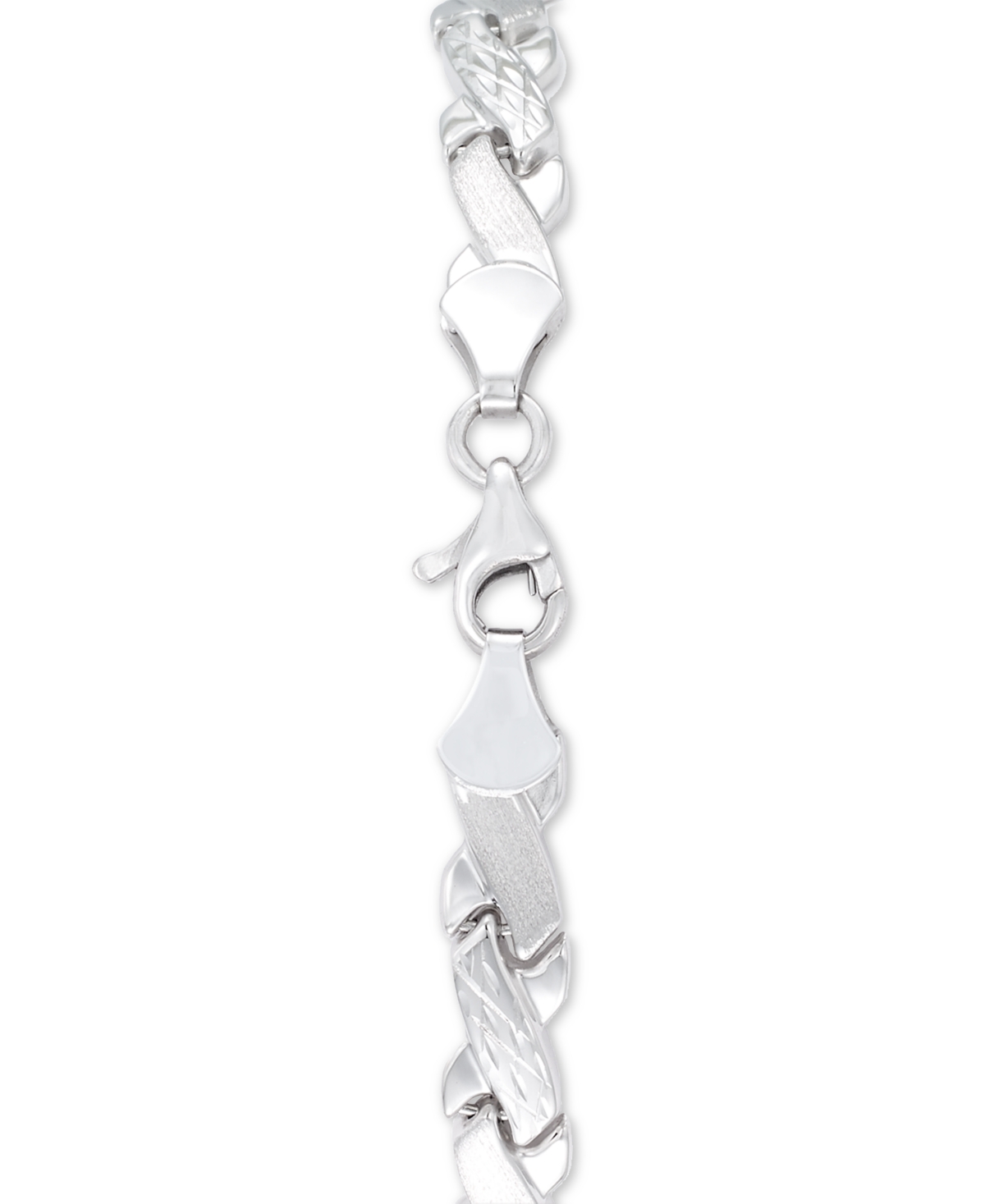 Satin Finish Link Bracelet in 10kGold - White