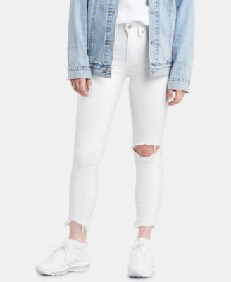 white jeans with fringe bottom