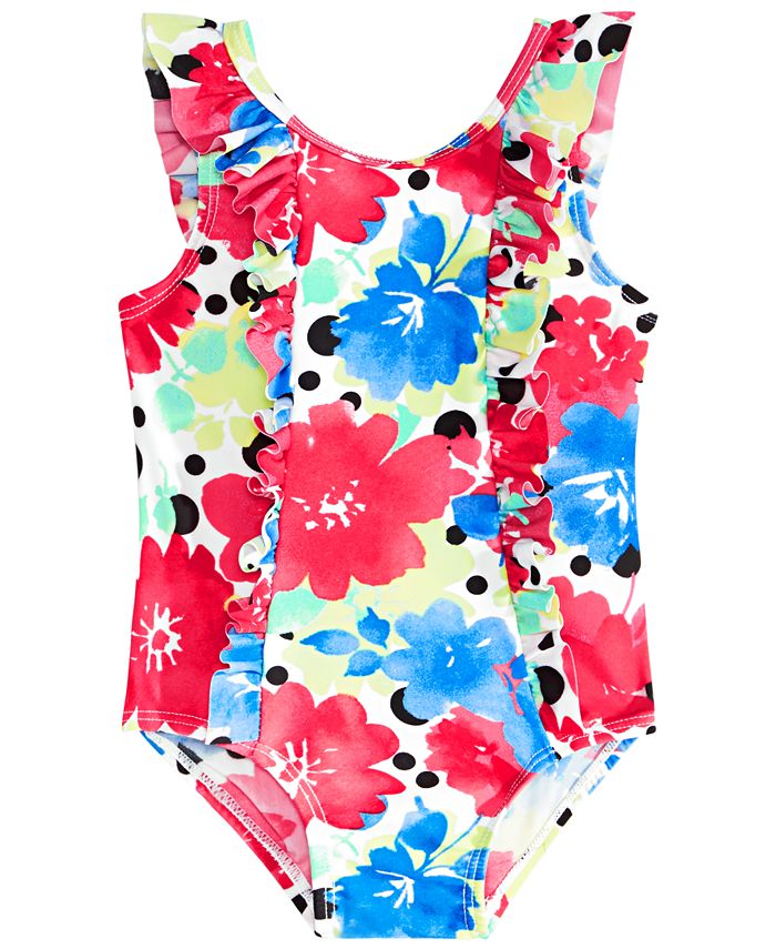 First Impressions Baby Girls Floral-Print Swimsuit, Created for Macy's ...