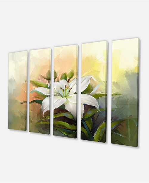 Design Art Designart White Lily Flower Oil Painting Canvas Art