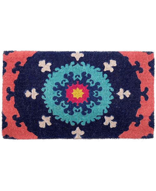 Fab Habitat Doormat Suzani 18 X 30 Extra Thick Handwoven