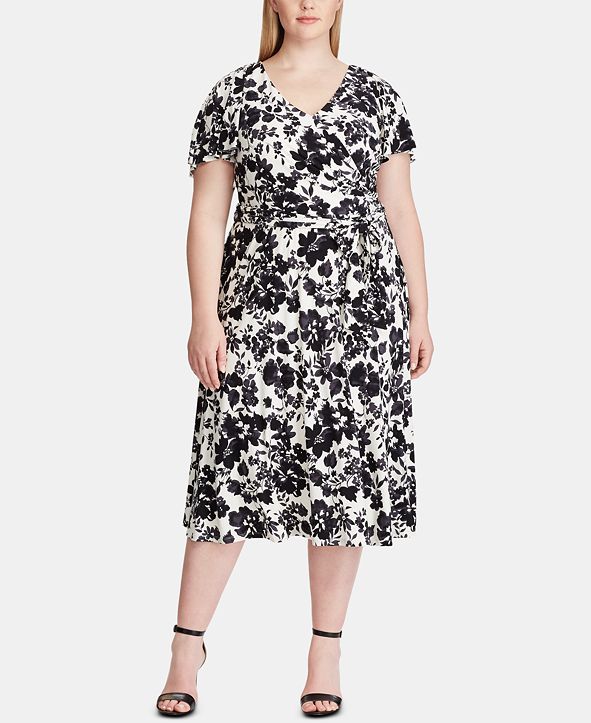 Lauren Ralph Lauren Plus Size Floral-Print Dress & Reviews - Dresses - Plus Sizes - Macy&#39;s
