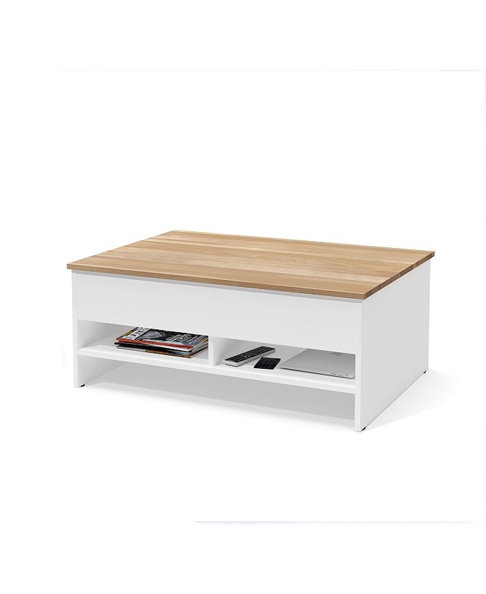 Bestar Small Space 37" Lift Top Storage Coffee Table with Solid Wood