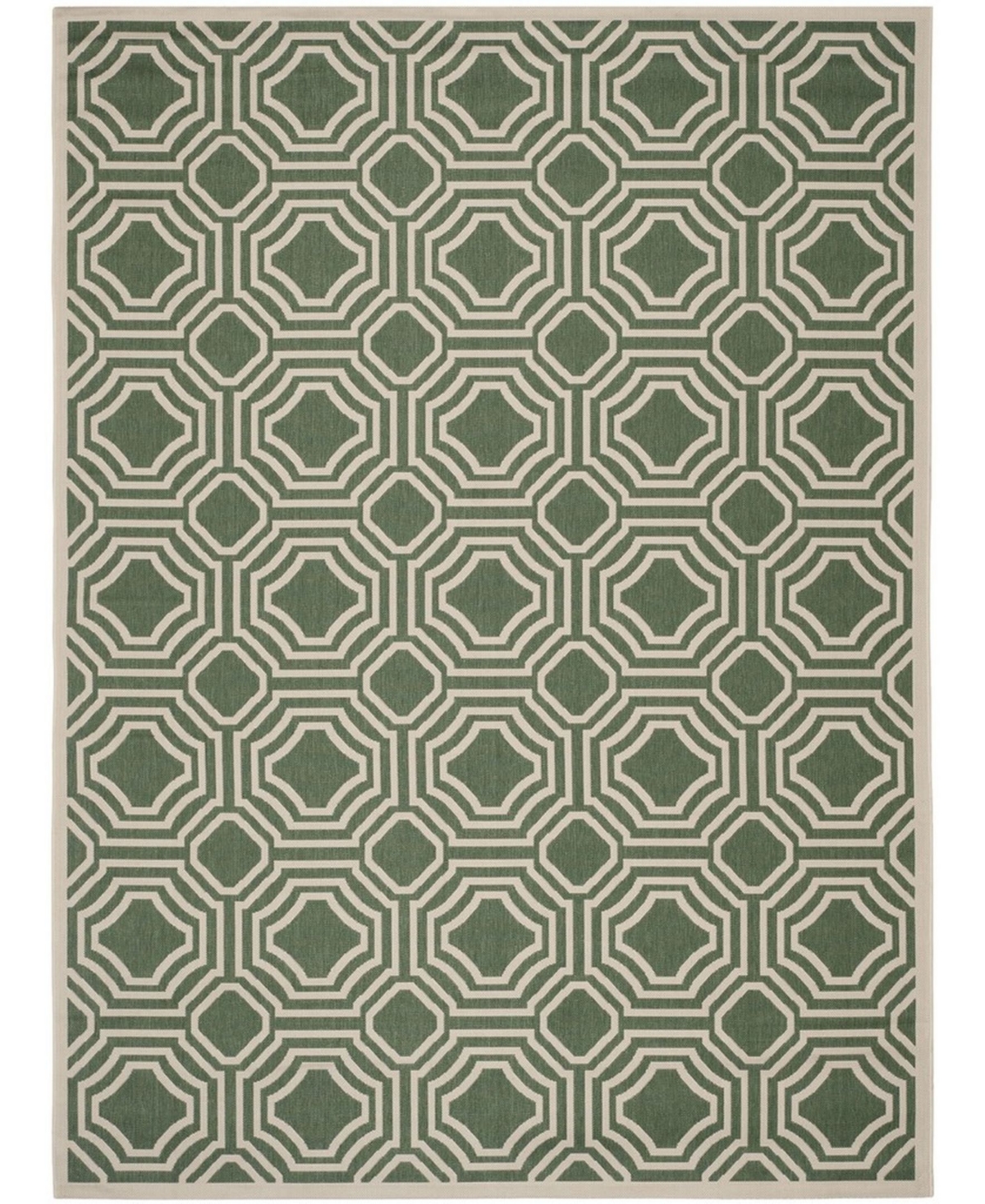 Safavieh Courtyard Dark Green and Beige 9' x 12' Outdoor Area Rug - Dark Green