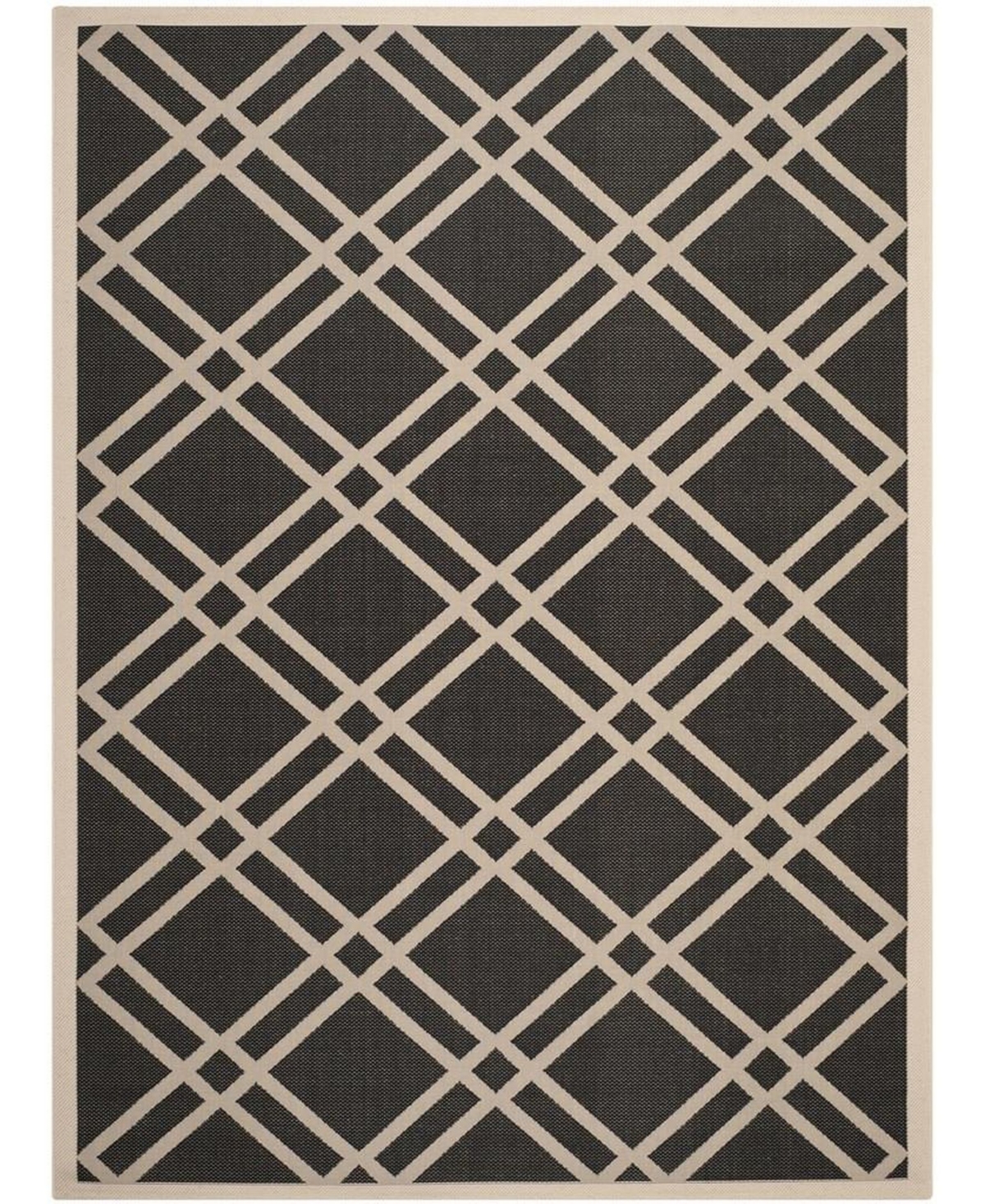 Safavieh Courtyard Black and Beige 9' x 12' Sisal Weave Outdoor Area Rug - Black
