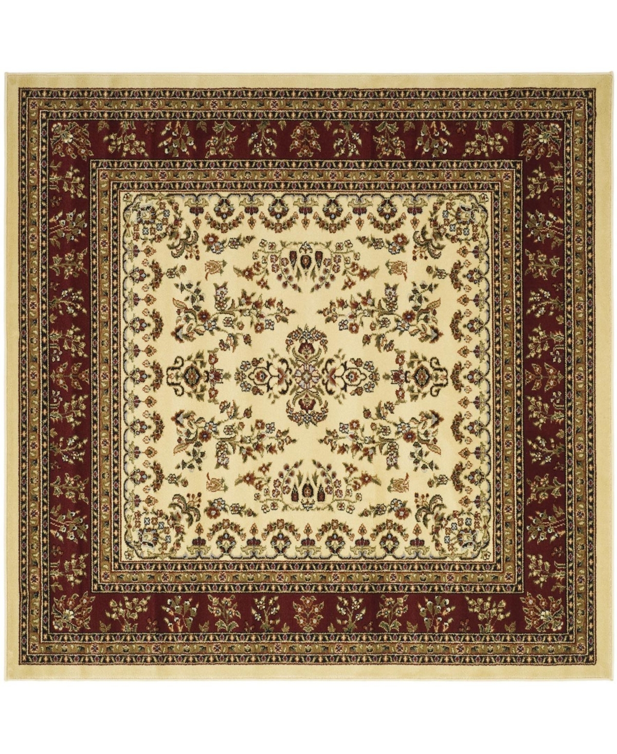Safavieh Lyndhurst Ivory and Red 8' x 8' Square Area Rug - White Grou
