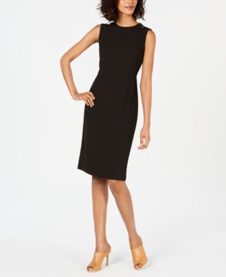 Calvin Klein Petite Button-Shoulder Sheath Dress - Macy's
