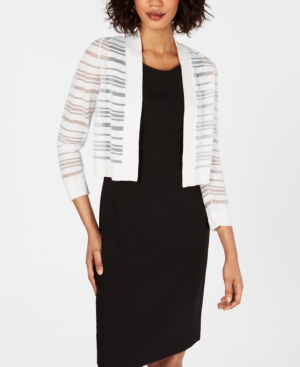 Calvin Klein Sheer-Stripe Cropped Cardigan