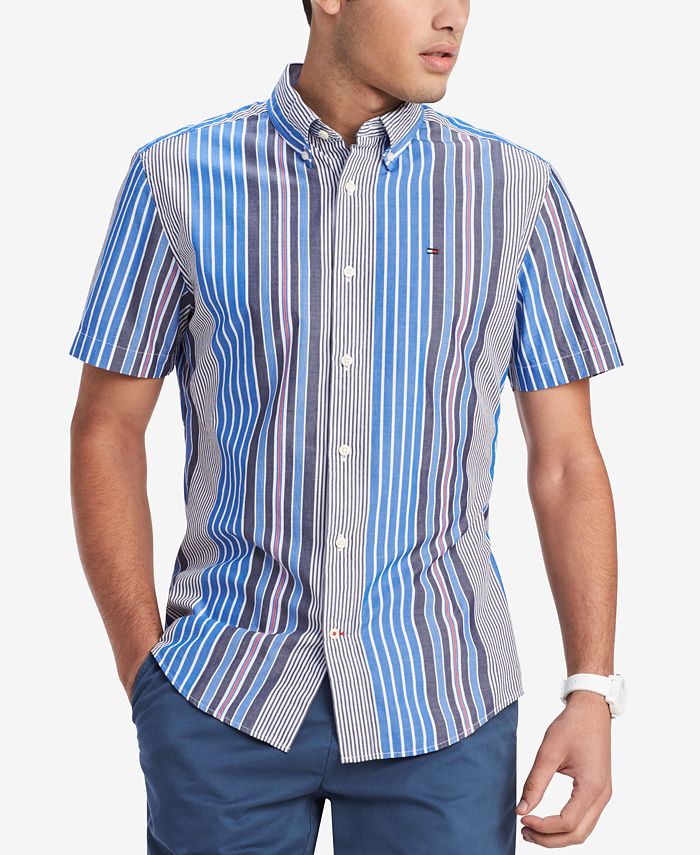 Tommy Hilfiger Men's Stripe Shirt, Created for Macy's & Reviews ...