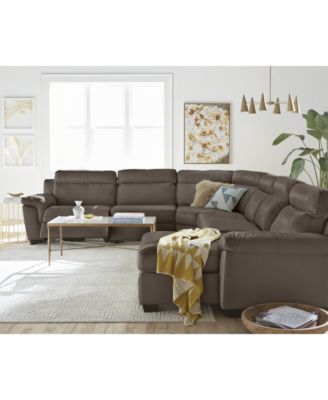 CLOSEOUT! Julius II Leather Power Reclining Sectional Sofa Collection with Power Headrests and USB Power Outlet, Created for Macy's