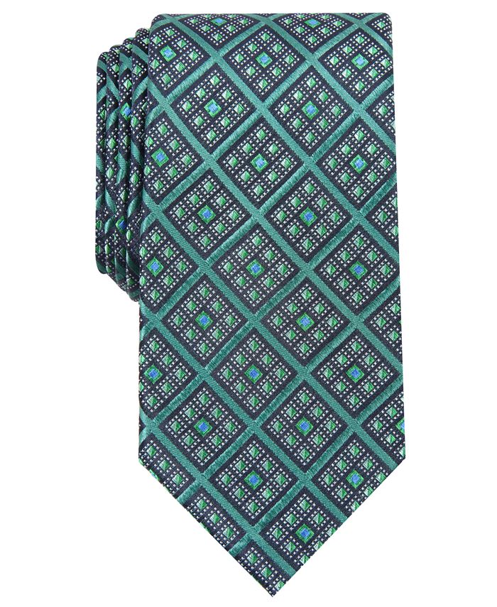 Perry Ellis Men's Wheatley Classic Geo Print Tie Blue Regular
