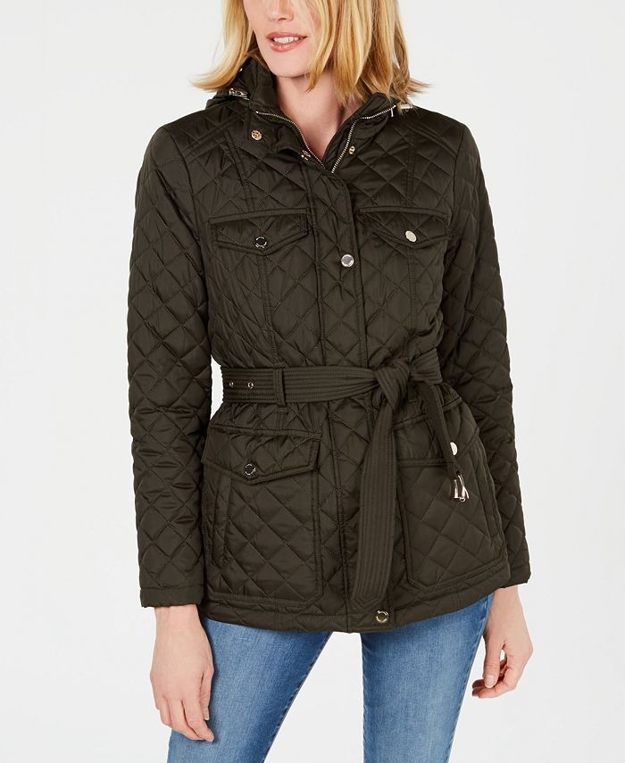 Michael Kors Belted Quilted Coat & Reviews - Coats & Jackets - Women -  Macy's