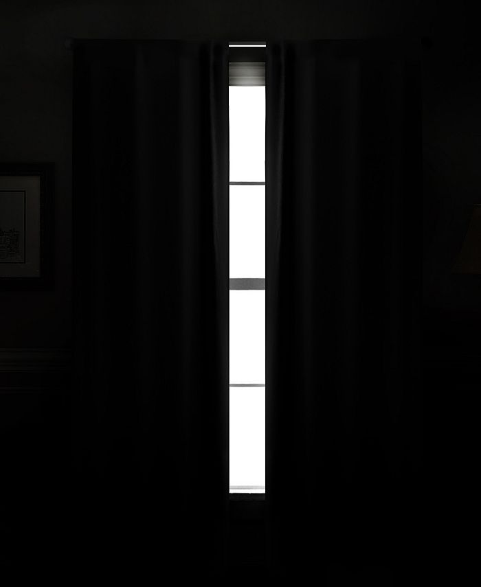 Silk Home Living Crescent Double Layer Total Blackout Rod Pocket Single