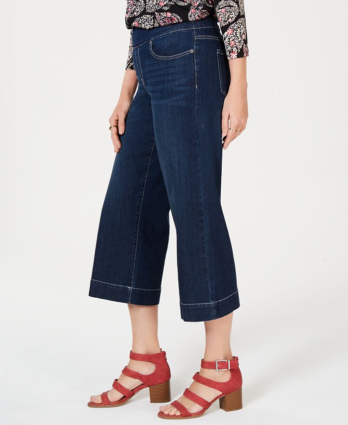 Style & Co Wide-Leg Cropped Pull-On Jeans, Created for Macy's & Reviews ...