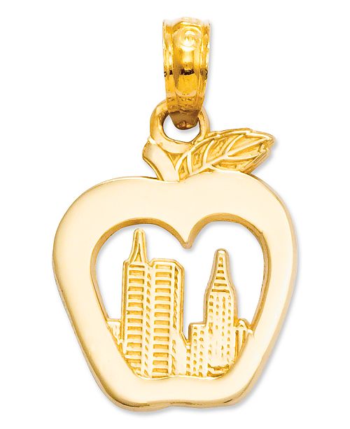 Macy's 14k Gold Charm, New York Skyline in Apple Charm & Reviews ...