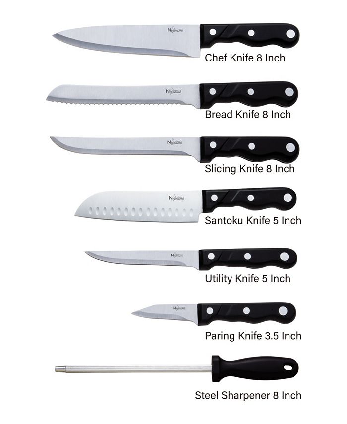 New England Cutlery 15 Piece Knife Set with Wooden Block Macy's