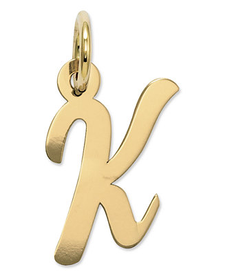 Macy's 14k Gold Charm, Small Script Initial K Charm & Reviews 