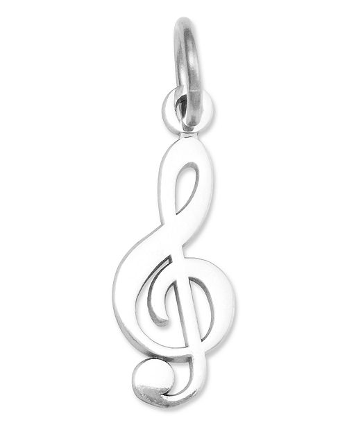 Macy S 14k White Gold Charm White Gold Treble Clef Charm Reviews Jewelry Watches Macy S
