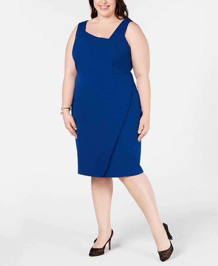 Betsey Johnson Plus Size Asymmetrical Sheath Dress - Macy's