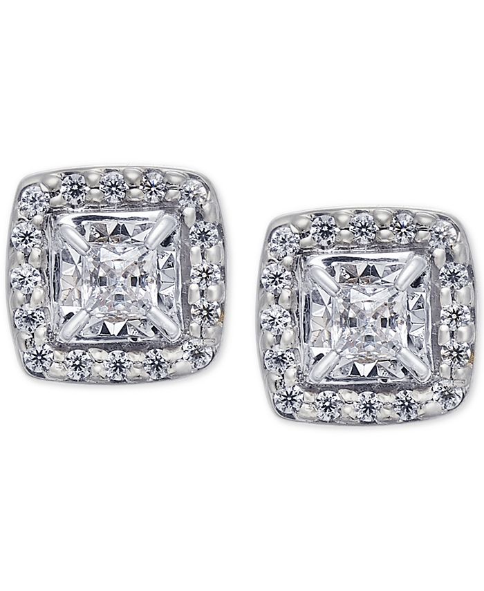 Macy's Diamond Square-Set Stud Earrings (1/4 ct. t.w.) - Macy's