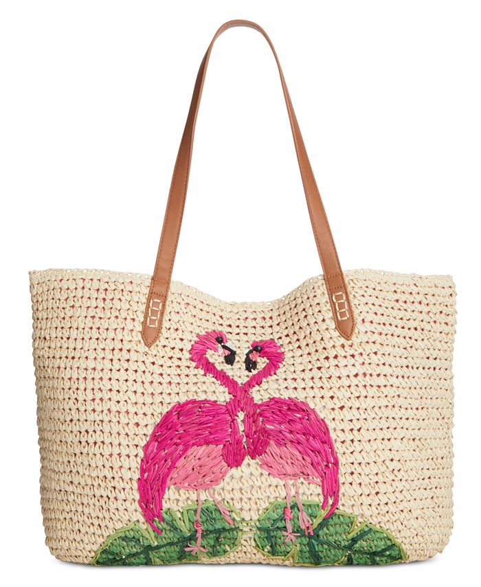 INC International Concepts I.N.C. Tropical Straw Tote, Created for Macy's Macy's