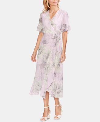 Vince Camuto Printed Ruffled Faux-Wrap 