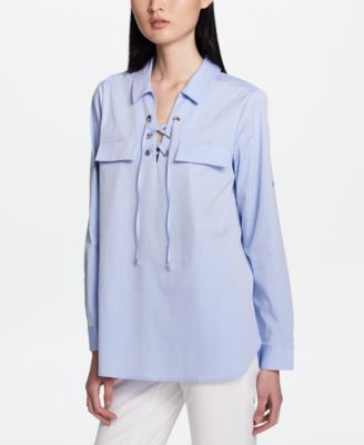 Calvin Klein - Grommet Lace-up Top
