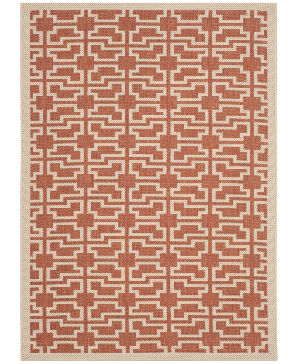 Safavieh Courtyard Cy6015 Terracotta And Beige 6'7" X 9'6" Outdoor Area Rug In Red