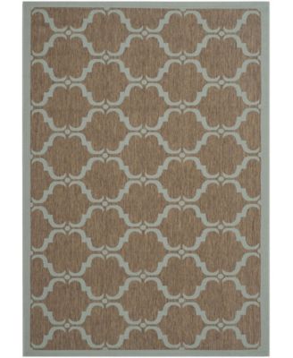 Courtyard CY6009 Brown and Aqua 8' x 11' Outdoor Area Rug