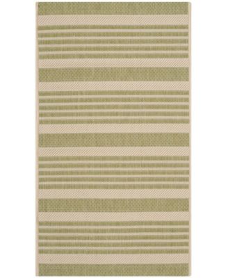 Courtyard CY6062 Beige and Sweet Pea 5'3" x 7'7" Sisal Weave Outdoor Area Rug