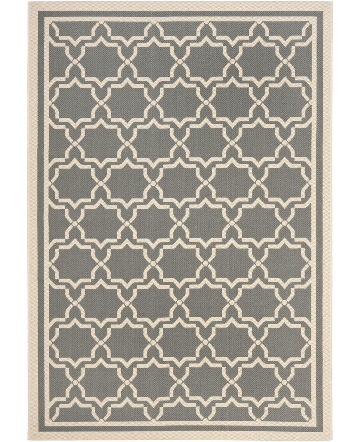 Safavieh Courtyard Anthracite and Beige 9' x 12' Outdoor Area Rug - Anthracite