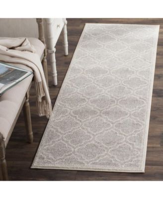 Amherst Light Grey and Ivory 2'3" x 15' Runner Area Rug