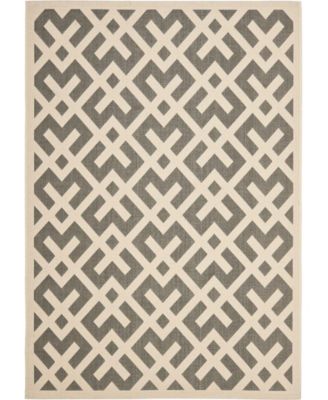 Courtyard CY6915 Gray and Bone 8' x 11' Outdoor Area Rug