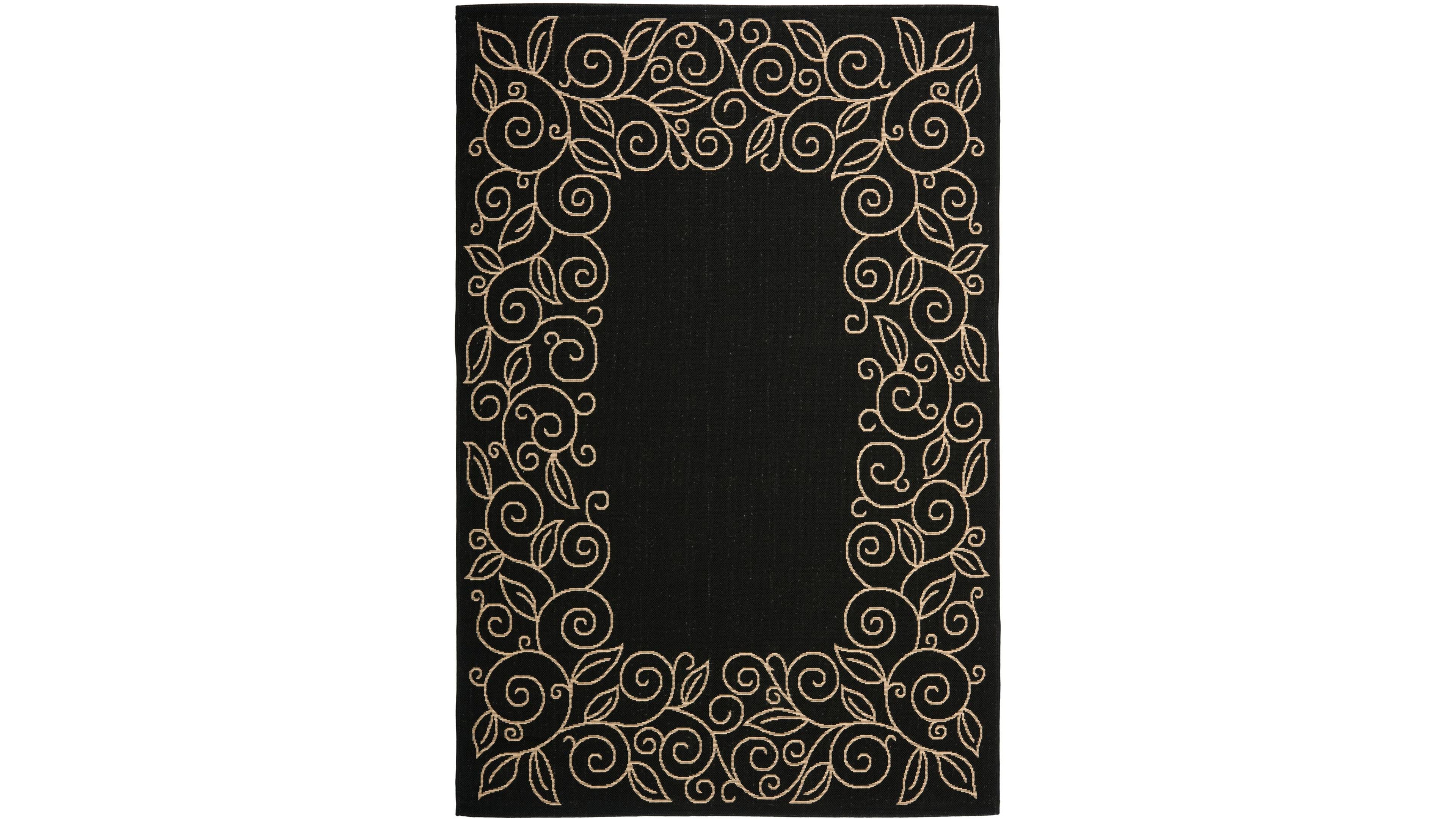 Safavieh Courtyard CY5139 Black and Beige 8' x 11' Outdoor Area Rug