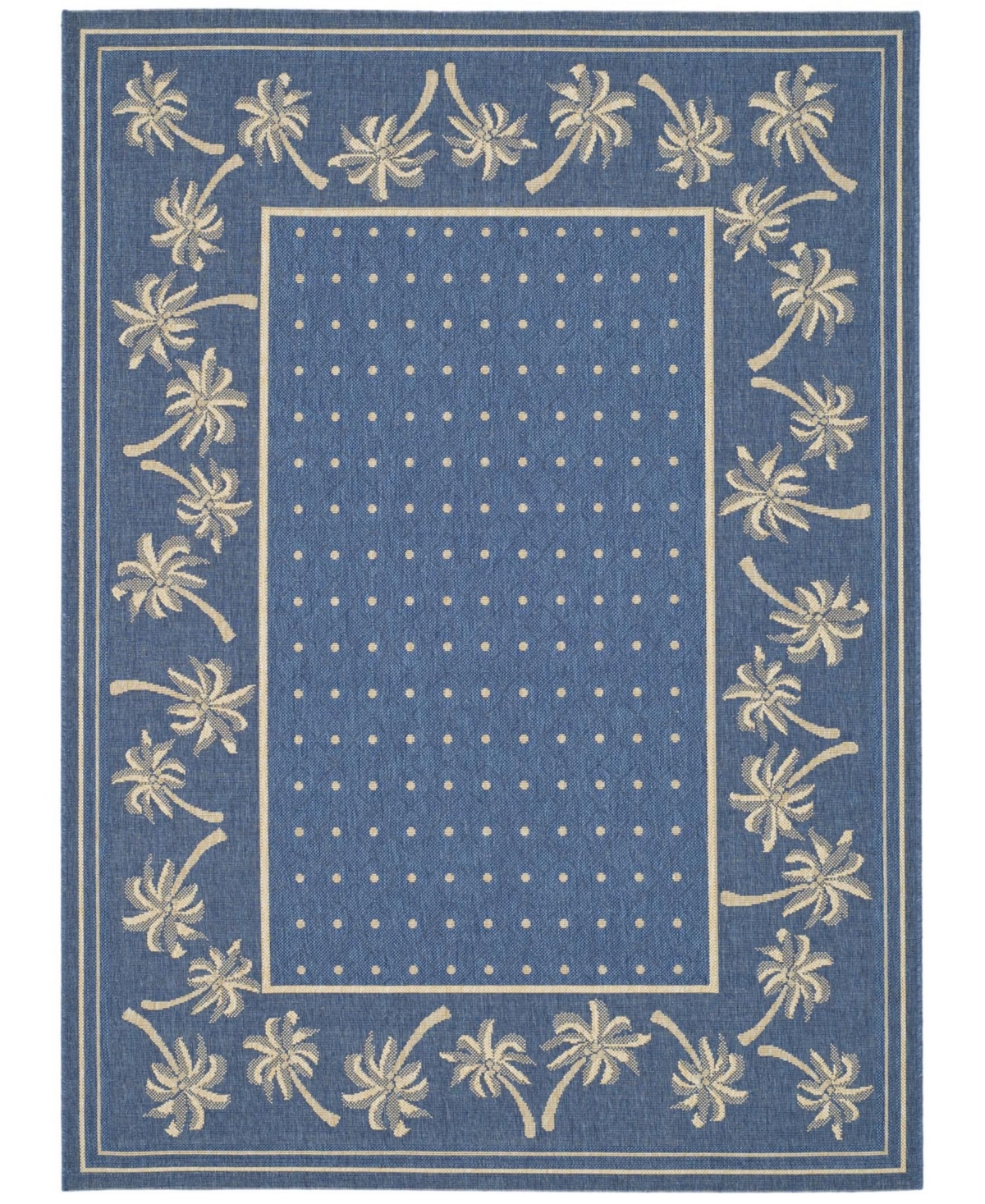 Safavieh Courtyard Cy5148 Blue And Ivory 4' X 5'7" Outdoor Area Rug