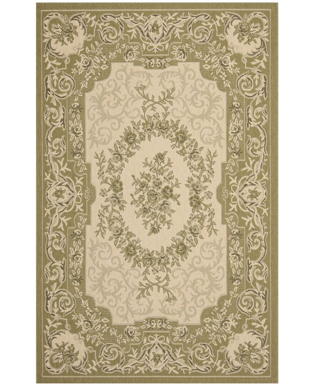 Safavieh Courtyard Cream and Green 8' x 11' Sisal Weave Outdoor Area Rug - Cream