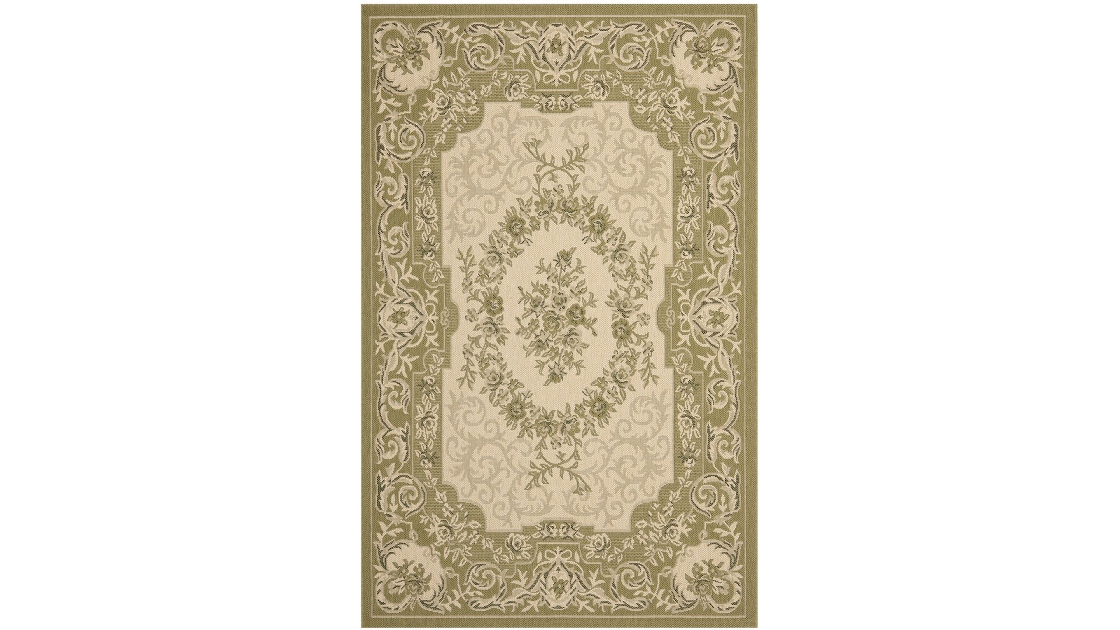 Safavieh Courtyard CY7208 Cream and Green 8' x 11' Sisal Weave Outdoor Area Rug