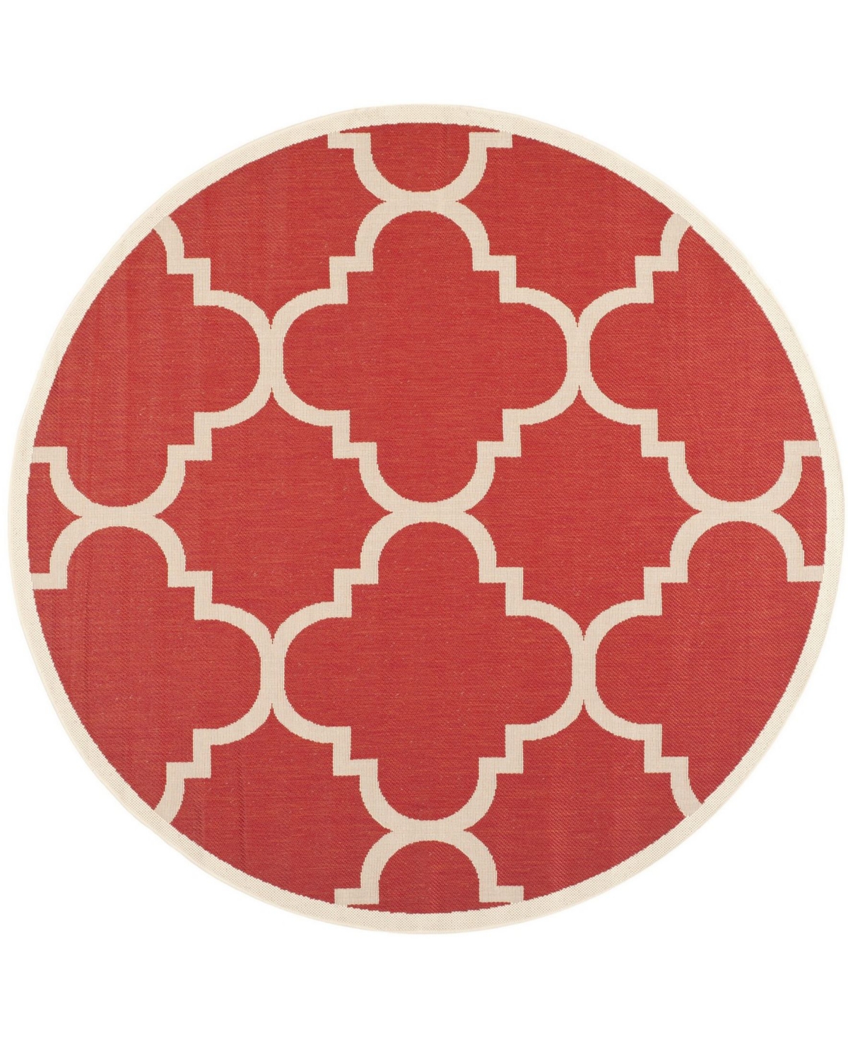 Safavieh Courtyard Cy6243 Red 7'10" X 7'10" Sisal Weave Round Outdoor Area Rug