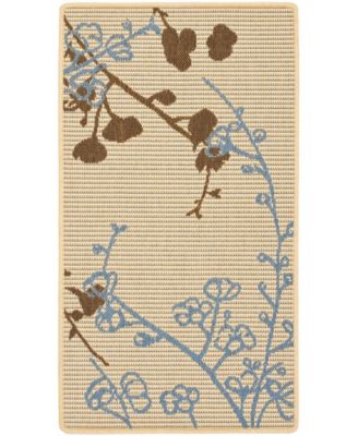 Courtyard CY4038 Natural Brown and Blue 5'3" x 7'7" Outdoor Area Rug