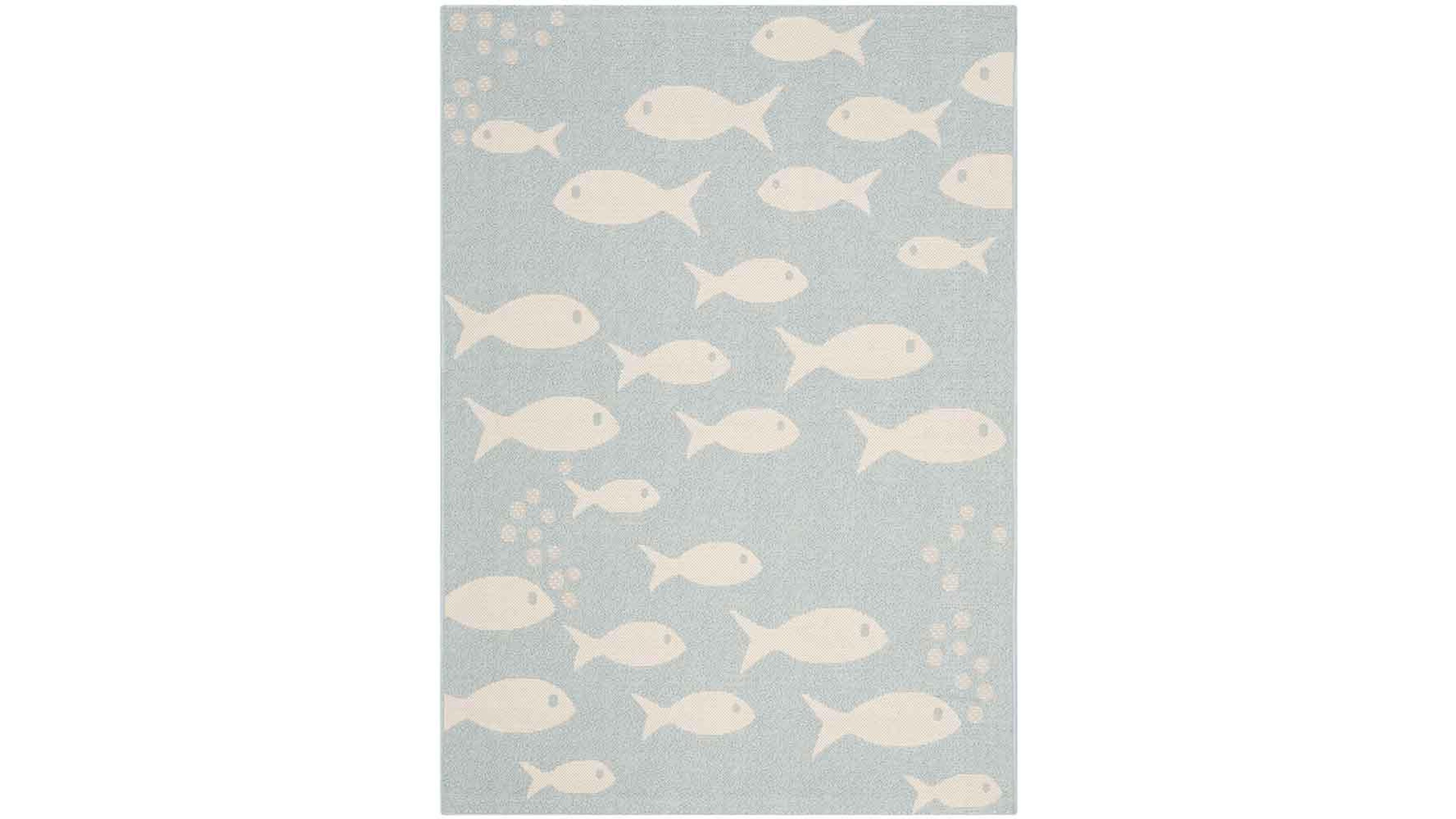 Safavieh Courtyard CY6012 Aqua and Beige 5'3" x 7'7" Sisal Weave Outdoor Area Rug